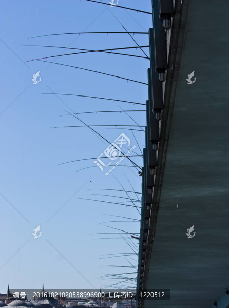 釣魚竿在加拉塔橋