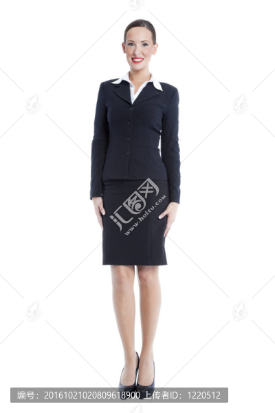 漂亮的女商人孤立在白色背景