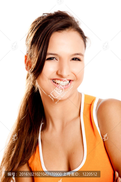 美麗的少女的微笑