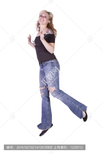 美麗的女孩跳