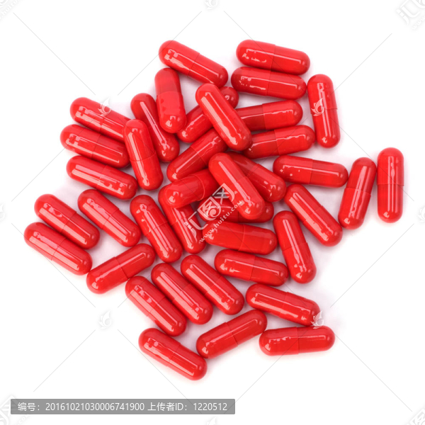 白色背景紅膠囊