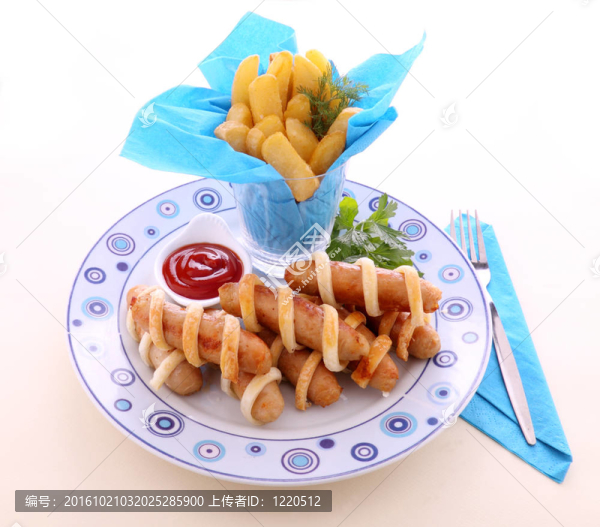 扭曲的糕點香腸
