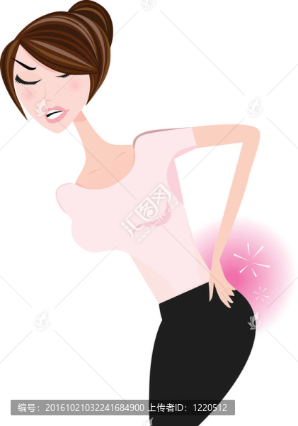 背痛辦公室的女人