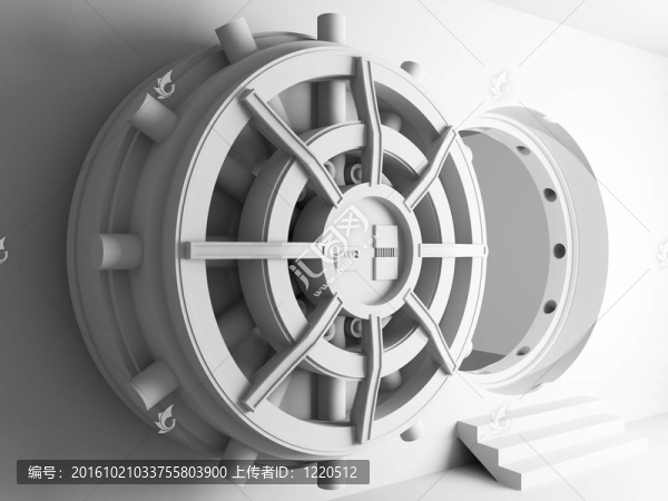 銀行金庫門3D