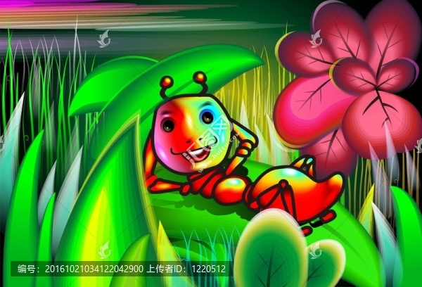花卉卡通昆蟲