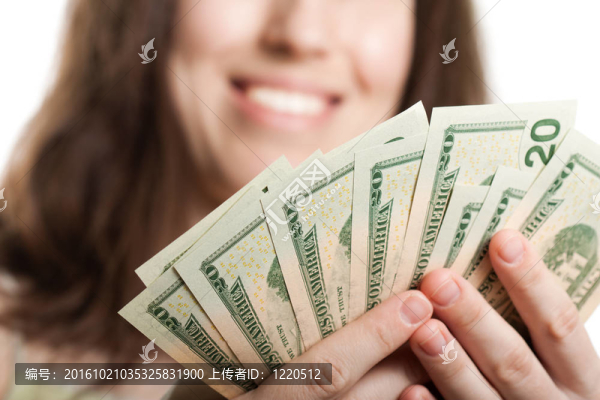 美元貨幣在手