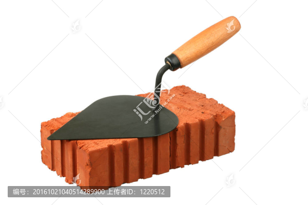 建筑工具和磚紅色