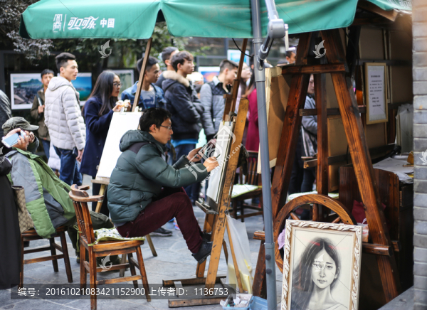 寬窄巷子,肖像畫攤
