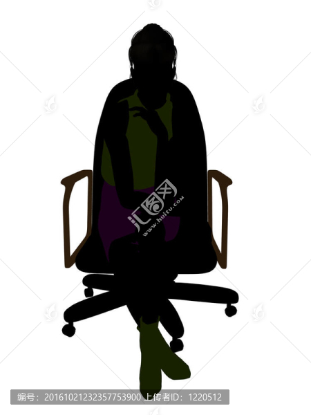 女性辦公插畫(huà)剪影