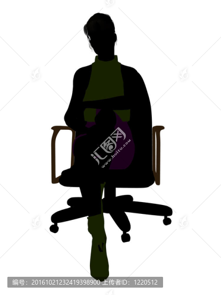 女性辦公插畫(huà)剪影