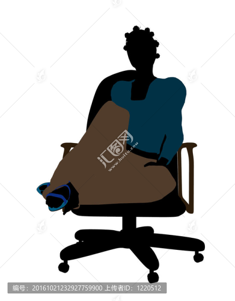 非洲裔女性辦公室插圖剪影