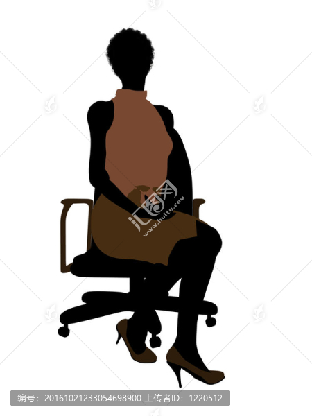 非洲裔女性辦公室插圖剪影