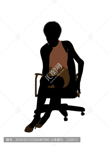 非洲裔女性辦公室插圖剪影