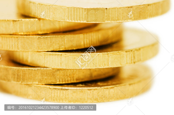 白色背景下的金幣
