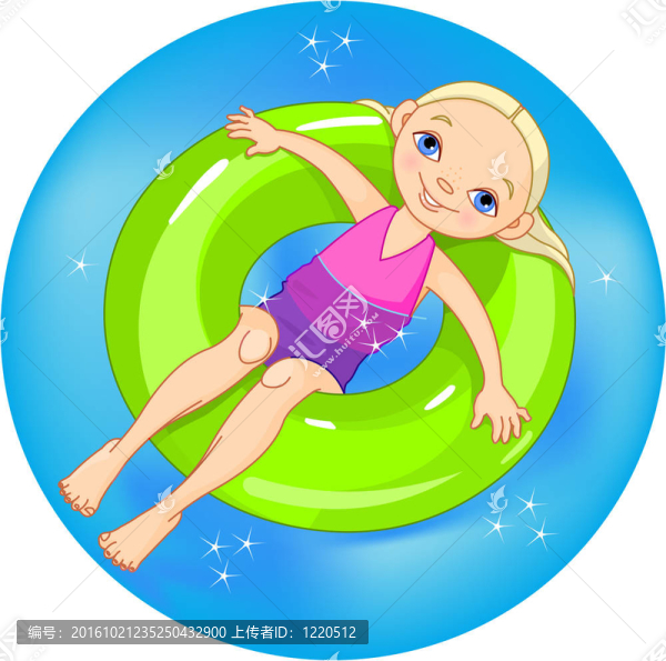游泳池的女孩。
