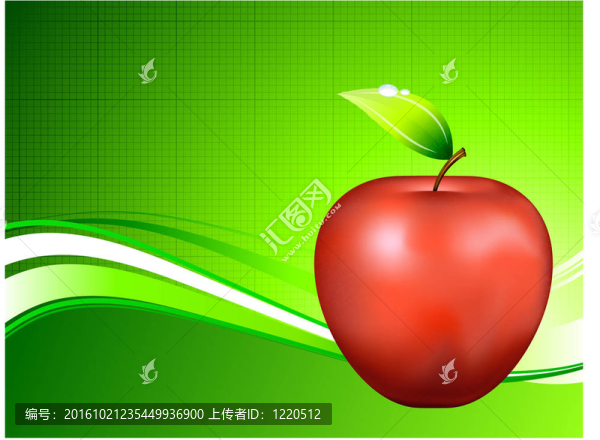 紅蘋(píng)果的抽象綠色背景