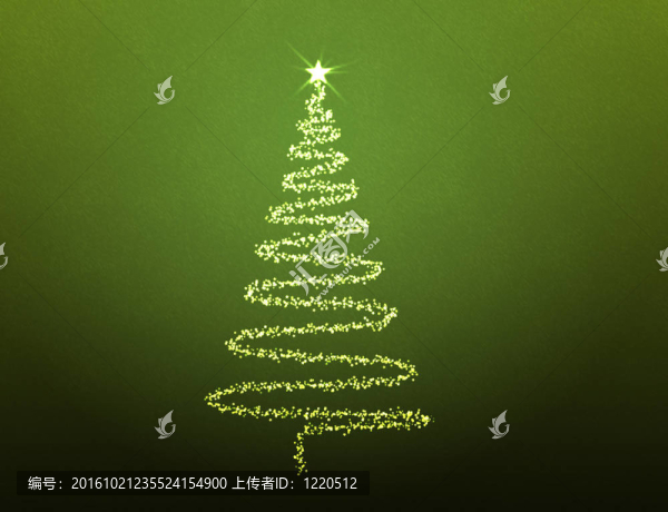 綠色背景下的圣誕樹(shù)