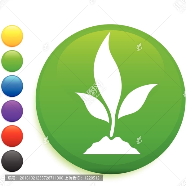 植物圖標圓形互聯(lián)網(wǎng)按鈕