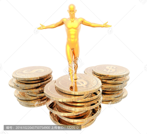 男子在金幣臺上