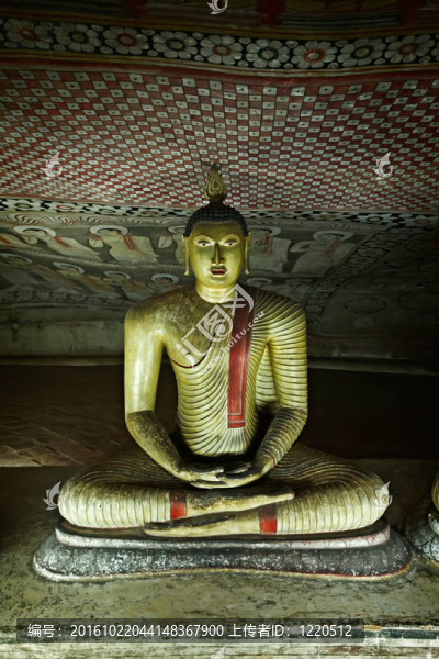 丹布勒巖寺洞古如來佛祖形象；斯里蘭卡
