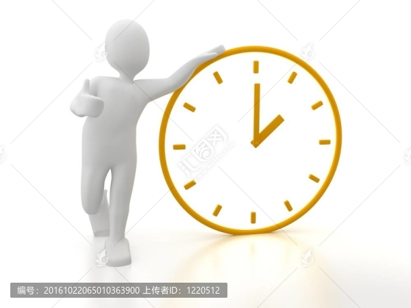 白時鐘。3D圖像