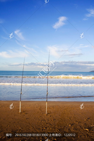 激浪投釣桿在氹仔島海灘
