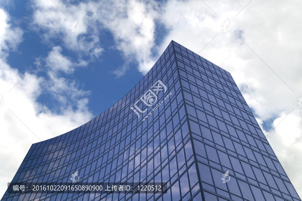 現(xiàn)代玻璃建筑。