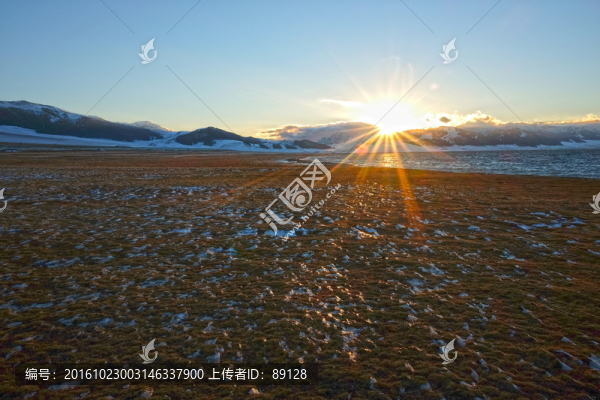 賽里木湖草原日落