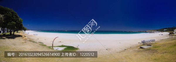 開普敦海灣海灘全景。南非