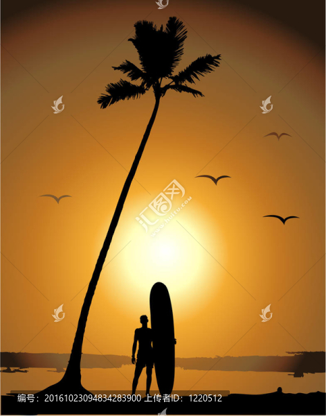 暑假；沖浪