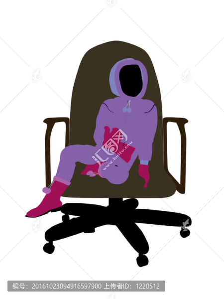 坐在椅子上的女孩剪影