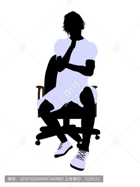 男子網(wǎng)球選手坐在椅子上剪影