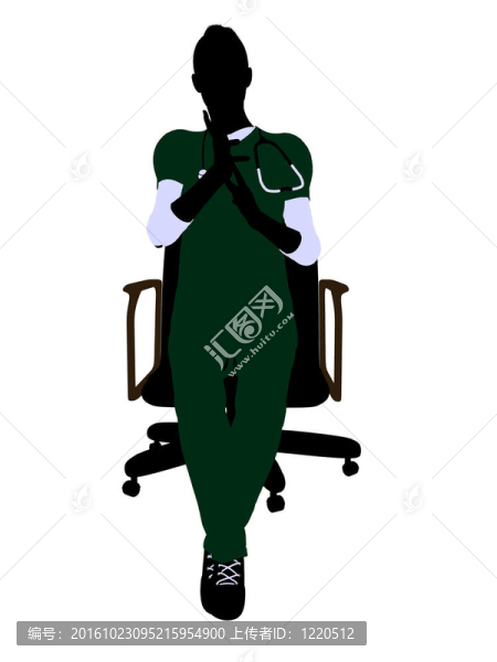 女醫(yī)生坐在椅子上剪影剪影