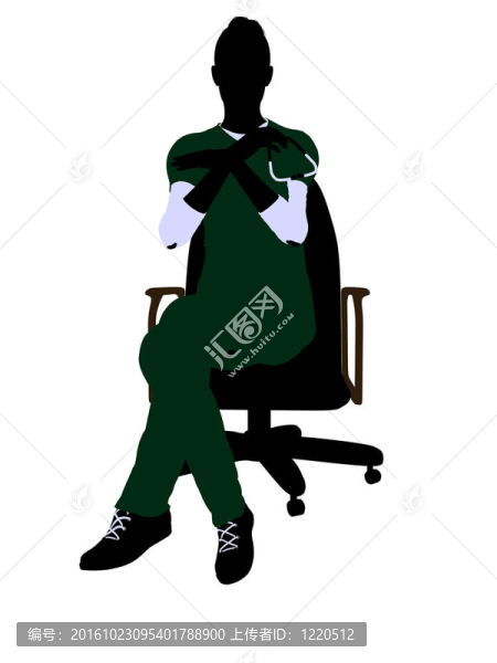女醫(yī)生坐在椅子上剪影剪影