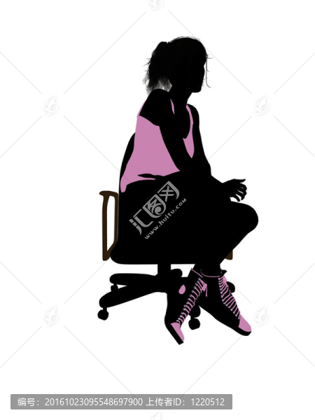 女子籃球運(yùn)動員坐在椅子上剪影