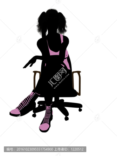 女子籃球運動員坐在椅子上剪影