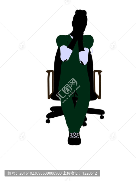 女醫(yī)生坐在椅子上剪影剪影
