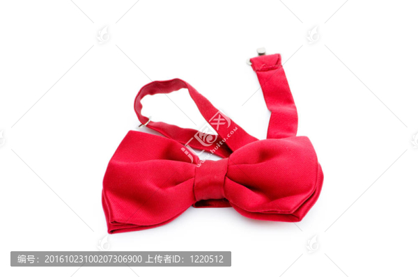 紅色蝴蝶結(jié)隔離在白色