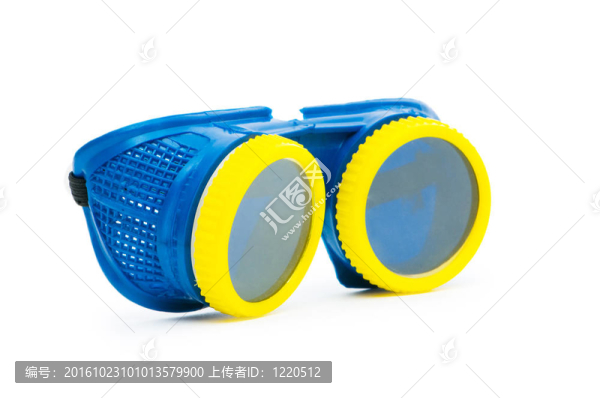 白色背景上的防護(hù)眼鏡