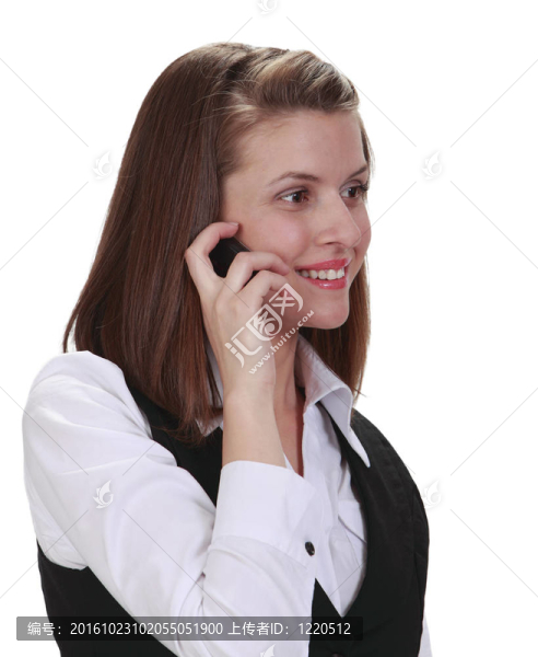 打電話的年輕女人