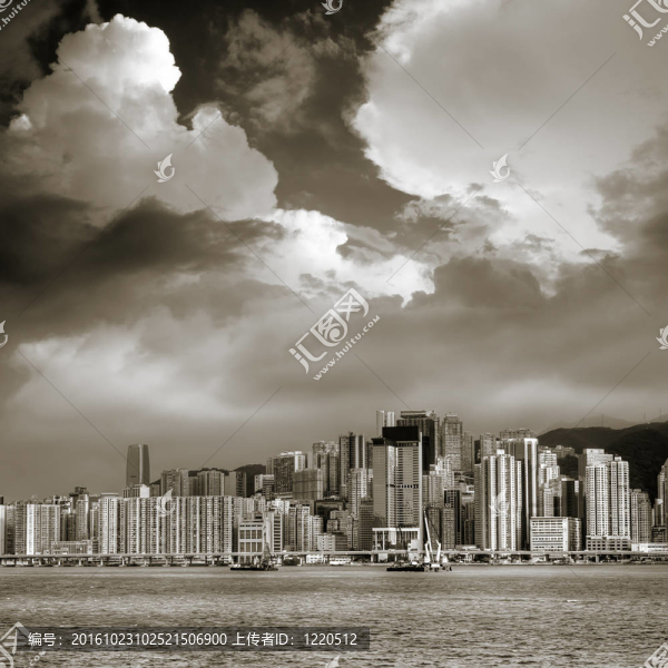 香港的天際線和維多利亞港