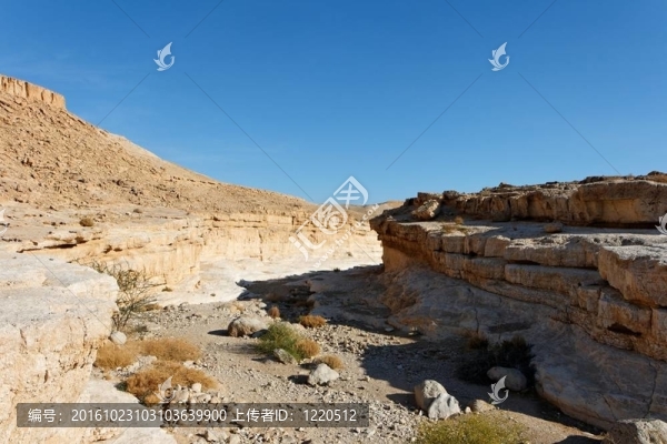 中東巖石沙漠中的Canyon