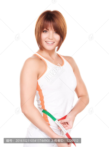 帶卷尺的美女