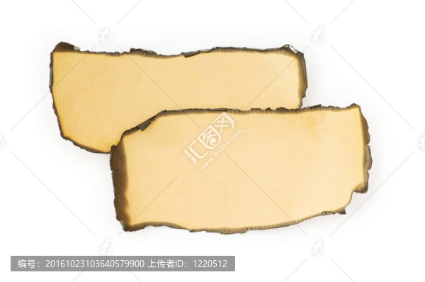白色背景上燒焦的紙