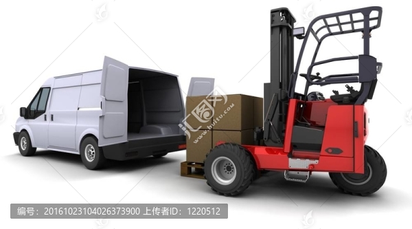 裝載貨車的叉車