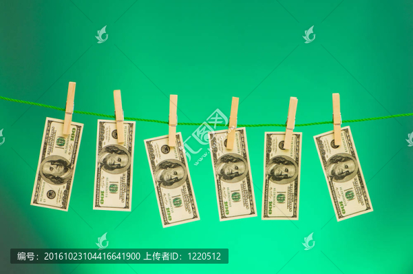 洗錢概念與美元的繩索
