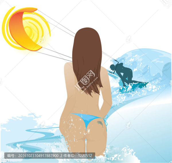 女人與海灘