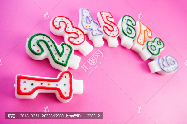 彩色背景生日蠟燭