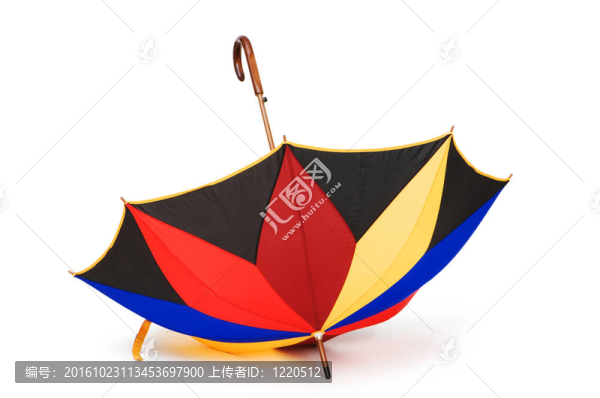 白色背景上的彩色雨傘