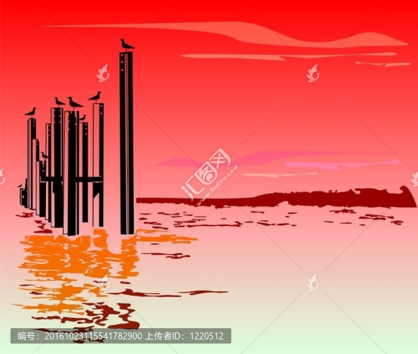 海鷗在樁